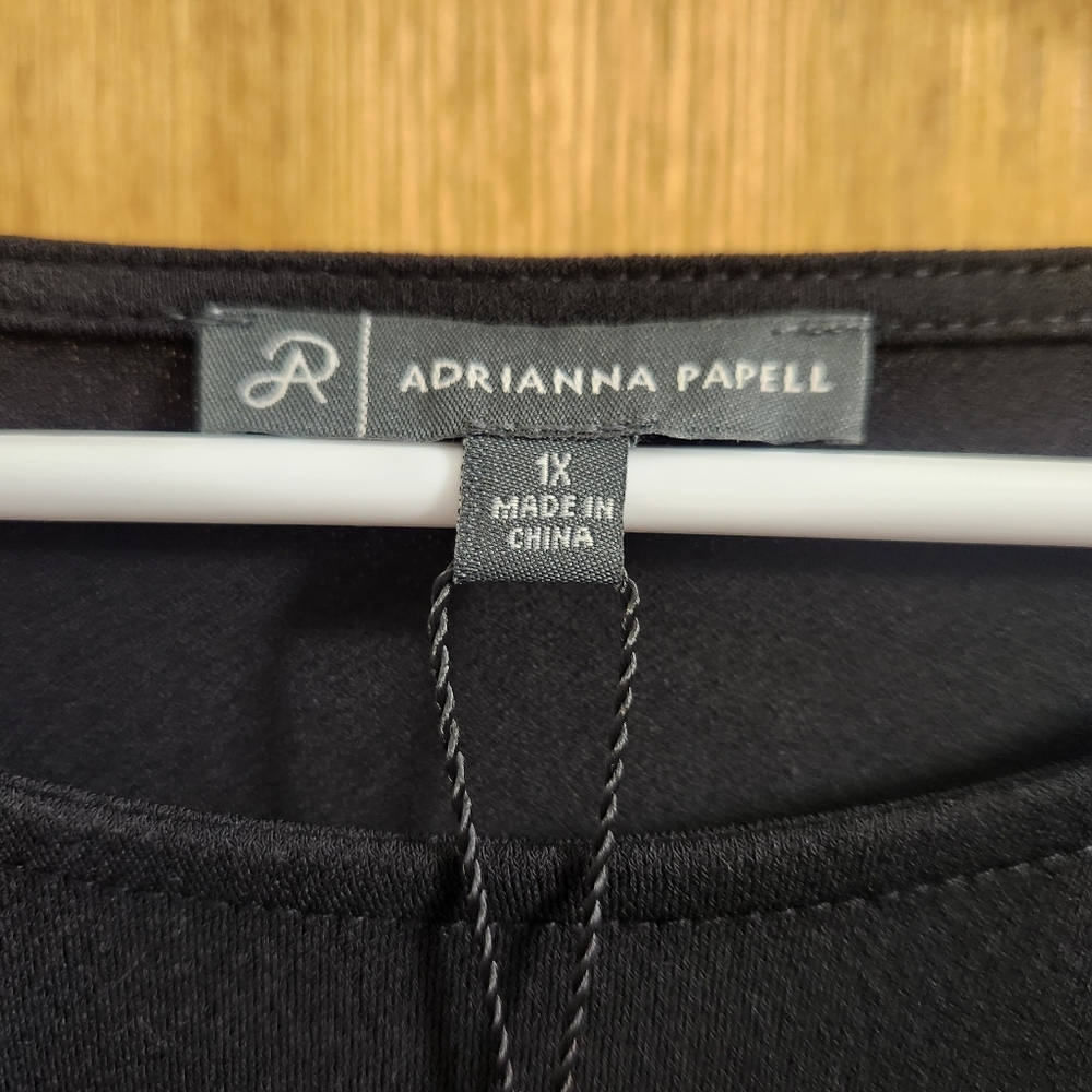 Adrianna Papell Black Top Women's Blouse Size 1X - Picture 3 of 8